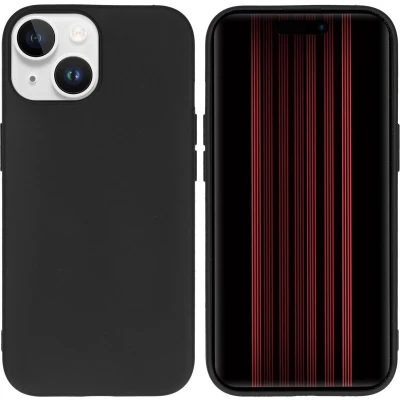 Afbeelding van iMoshion hoesje Geschikt voor iPhone 15 Siliconen Design Zwart / Sky Black Transparent
