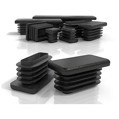 Afbeelding van PD® Lamellenstoppen 50x25 mm voor Vierkante buis Rechthoekige PE eindkappen Stoelpootdop buisstop metalen buizen, stoelen, banken, tafels en planken 4 stuks.