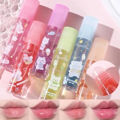 Afbeelding van DENESTUP 6 stuks Roll On Lip Gloss Set, Lipglossset met fruitsmaak, glanzende make up voor kinderen en jongeren, niet giftig, geschikt