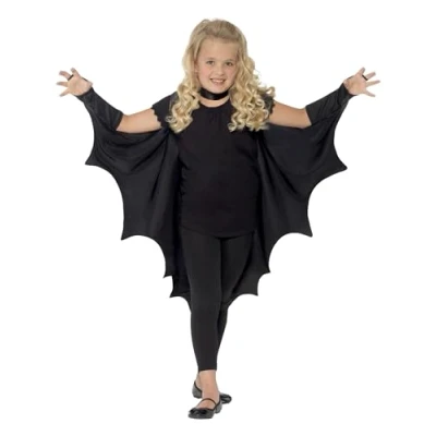 Afbeelding van Halloween Smiffys Cape vleermuis vampier zwart voor kinderen