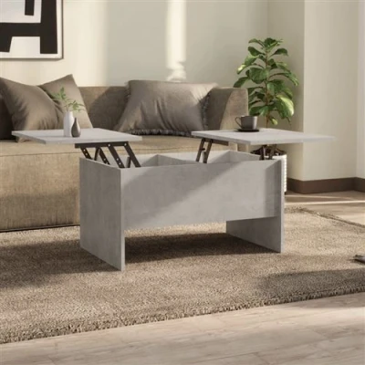 Afbeelding van Salontafel 80x50x42,5 cm bewerkt hout betongrijs