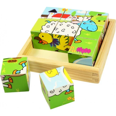 Afbeelding van Bigjigs Boerderijdieren Blokpuzzel