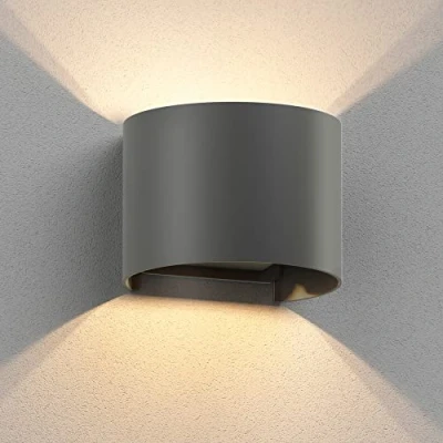Afbeelding van ledscom.de RUNEL wandlamp voor buiten, IP65, up and downlight, mat antraciet, rond, 1x G9 max. 10 W, buitenlamp, wandlamp, wandverlichting,