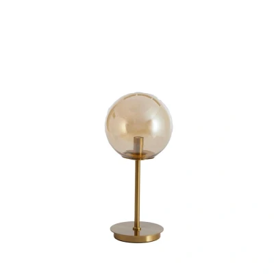 Afbeelding van Light&amp;living Tafellamp Ø20x43 cm MEDINA glas amber+goud