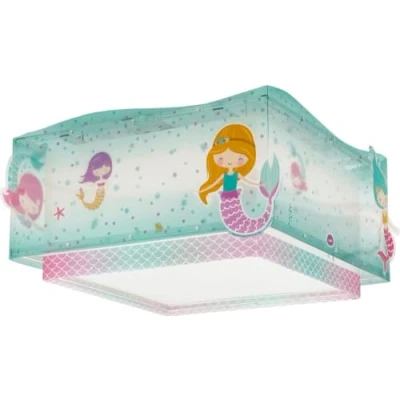 Afbeelding van Dalber plafondlamp voor kinderen, zeemeermin, kroonluchter slaapkamer; 63446, E27