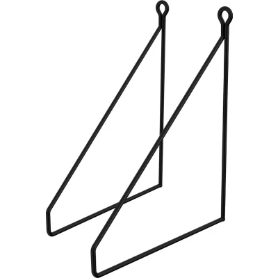 Afbeelding van Planksteun driehoek 2 stuks 20x25 cm zwart metaal ML design