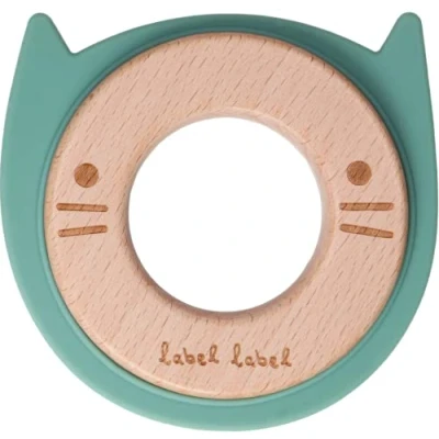 Afbeelding van Label Kat Groen Hout &amp; Silicone Bijtring LLST 15072
