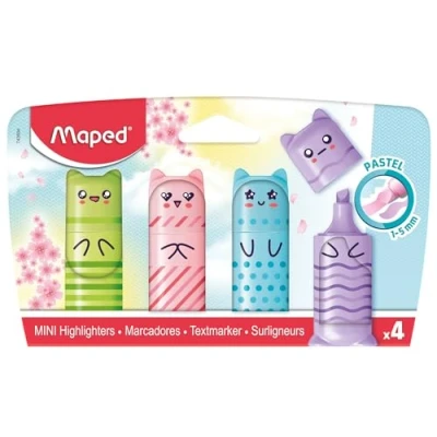 Image de Blister carton 4 mini surligneurs Maped Pocket Pastel