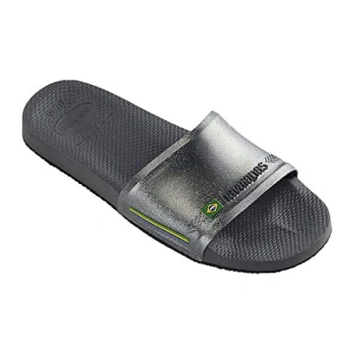 Afbeelding van Havaianas Old Slide Brasil Sandalen met open teen, uniseks, Nieuw grafiet
