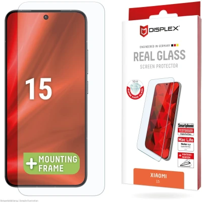 Afbeelding van Displex Real Glass, 2D Panzerglas (1 Stuk, Xiaomi Redmi Note 15), Smartphone beschermfolie, Transparant