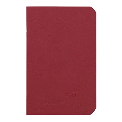 Afbeelding van Clairefontaine Age Bag 734102C Schrijfapparaat, 9 x 14 cm, zakformaat, ideaal om te dragen, wit, 48 vellen, rood, 1 stuk