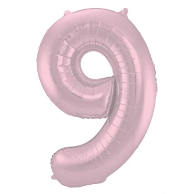 Afbeelding van Folie ballon cijfer 9 Mat Pastel Pink 86cm