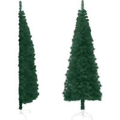 Afbeelding van Kunstkerstboom Half Met Standaard Smal 150 Cm Groen