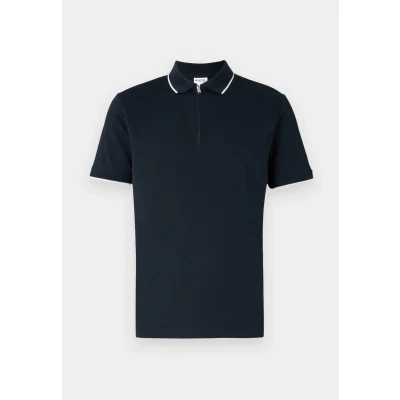 Afbeelding van Selected Homme Slhfave ZIP SS Poloshirt, Heren, Maat: Small, Sky captain