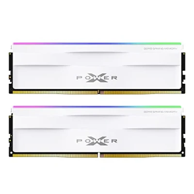 Afbeelding van Silicon Power DDR5 64GB (2x 32GB) RGB 6000MT/s (PC5 48000) 288 pin CL30 1,35V UDIMM RAM geheugenmodule SP064GXLWU60AFDH wit
