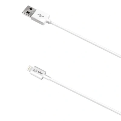 Afbeelding van Celly Lightning USB Kabel 2 Meter Wit Kleurloos Powerbanks, Batterijladers &amp; Kabels