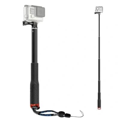 Afbeelding van Tekcam 37 inch waterdichte aluminium telescopische selfiestick voor camera&#039;s GoPro Hero 11/10/9/8/7/6/5, AKASO, WOLFANG, APEXCAM, GOOKAM, Surfola 4K Action Cam