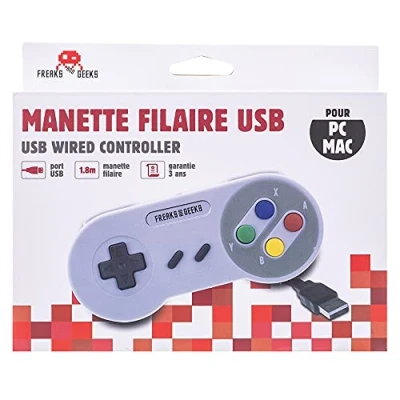 Image de Manette Nintendo SNES filaire Freaks And Geeks Blanc pour PC et Mac