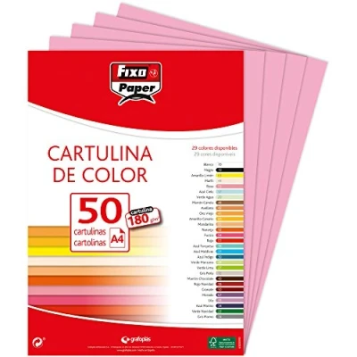 Afbeelding van Fixo Paper 1110353 karton, A4, 180 g, 50 stuks, roze