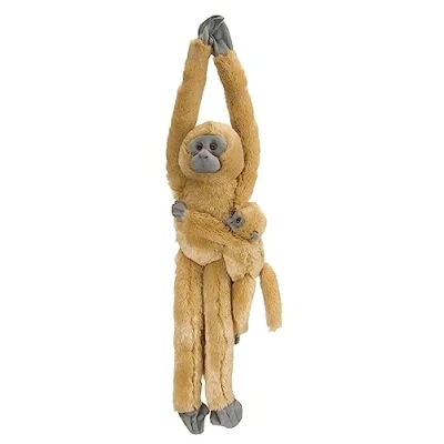 Afbeelding van Wild Republic 14479 15262 pluche dier Hanging Monkey Langur, mama met baby, 51 cm