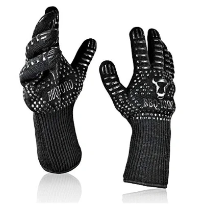 Afbeelding van BBQ Toro 2 stuks barbecuehandschoenen, hittebestendig tot 800 C, barbecuehandschoenen met antislip eigenschap, hittebeschermende handschoenen, brandwerende handschoenen