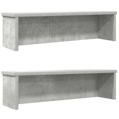 Afbeelding van vidaXL Keukenrekken stapelbaar 2 st 50x15x16 cm betongrijs