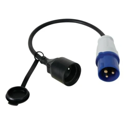 Image de CÂBLE ADAPTATEUR AVEC FICHE MÂLE VERS CEE TERRE FRANÇAISE H07RN F 3G2.5 0.4 m
