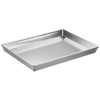 Afbeelding van Pentole Agnelli Bakken en pizza Rechthoekige bakplaat van aluminiumlegering 3003 met zoom, grijs, 30 x 23 3 cm