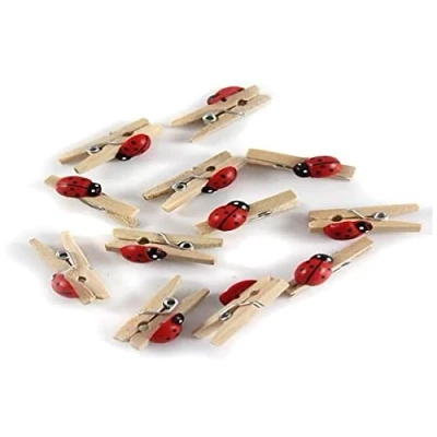 Afbeelding van Gloex Mini wasknijpers, hout, meerkleurig, 11 x 5,6 1 cm, 12 stuks