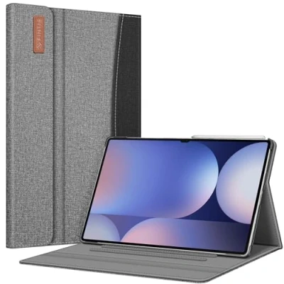 Afbeelding van Fintie Beschermhoes voor Samsung Galaxy Tab S9 Ultra 14,6 inch 2023, meerdere hoeken, documentenvakken met automatische slaap /waakfunctie, donkergrijs