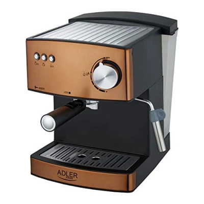 Image de Machine à Espresso Automatique 15 Bars 16 L Buse Vapeur Lait Chauffe Tasses Adler AD 4404CR 850W Cuivre