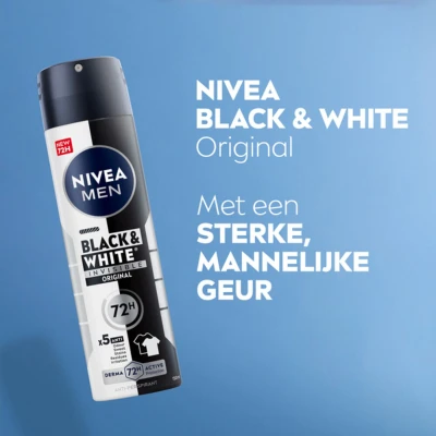 Afbeelding van Nivea Men Black &amp; White Invisible Original Deodorant Spray 150ML