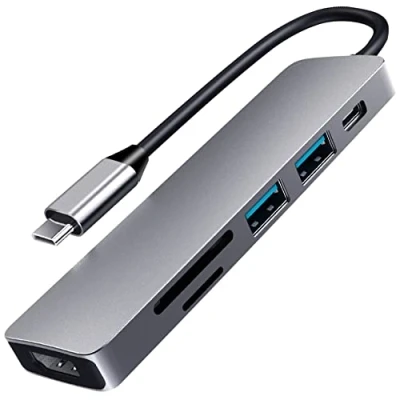 Afbeelding van Nuvance USB C Hub 3.0 6 Poorten Splitter naar HDMI Docking Station Laptop Micro SD Card Reader 4K