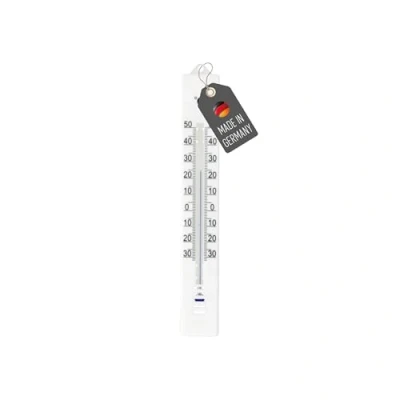 Afbeelding van Lantelme Analoge thermometer, Made in Germany, 17 cm, binnen en buitenthermometer, nauwkeurige temperatuurweergave, wit, blauw, zwart, beige of hout, weerbestendig