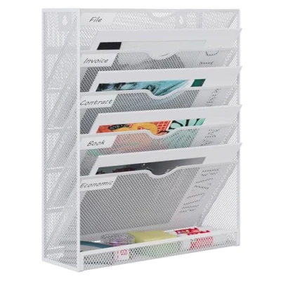 Afbeelding van EasyPAG Wandhouder voor post, tijdschriften, A4, 6 etages, wit