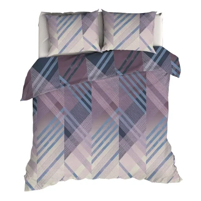 Afbeelding van Romanette Valmont Dekbedovertrek Tweepersoons 200x200/220 cm Blauw/Lila