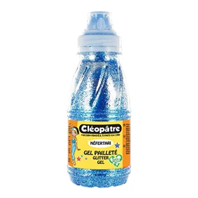 Image de Cléopâtre NÉFERTARI Peinture gel à base d&#039;eau bleu paillettes 250 ml
