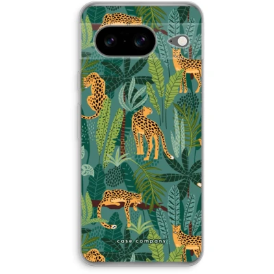 Afbeelding van Case Company® hoesje geschikt voor Google Pixel 8 Luipaard 2 Soft Cover Telefoonhoesje Bescherming aan alle Kanten en Schermrand