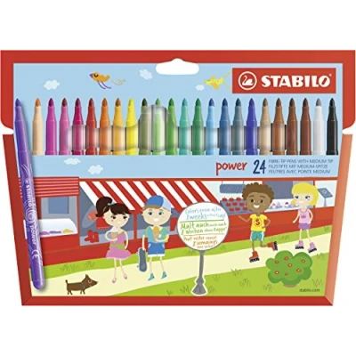 Afbeelding van Viltstift STABILO power 280/24 assorti etui à 24 stuks