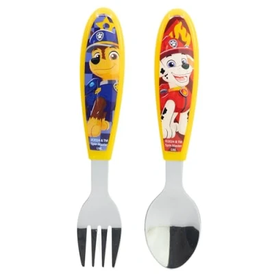 Afbeelding van Kinderbestekset van roestvrij staal, 2 delig, bestaande uit vork en lepel Paw Patrol