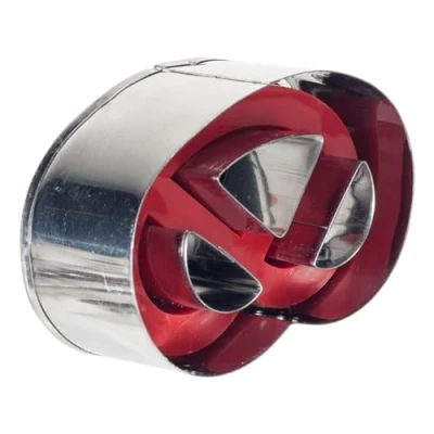 Afbeelding van Westmark Linzer 35002291 koekjesvorm met uitwerper, roestvrij staal/kunststof, zilver/rood,