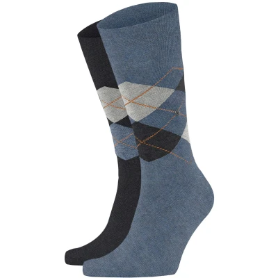Afbeelding van Burlington 2ER PACK Sokken, Heren, Maat: 41 46, Dunkelblau blau