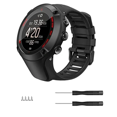 Afbeelding van MoKo Armband compatibel met Suunto Ambit 1/2/2S/2R/3/3 Sport/3 Peak, zachte siliconen, verstelbaar, vervangende horlogeband, zwart