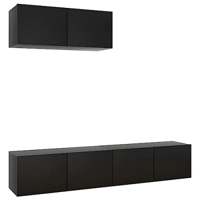 Afbeelding van vidaXL Tv meubelen 3 st bewerkt hout zwart
