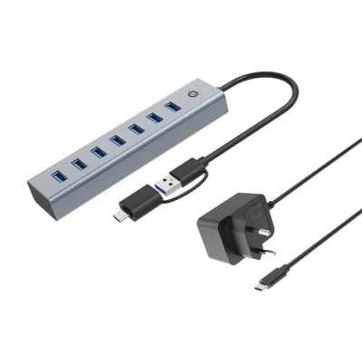 Afbeelding van Conceptronic HUBBIES21GP interface hub USB 3.2 Gen 1 (3.1 1) Type A 5000 Mbit/s Grijs