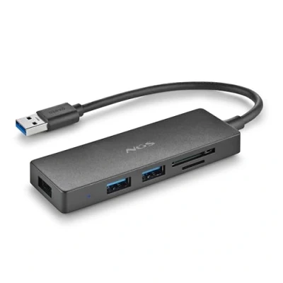 Afbeelding van Hub USB NGS IHUBREADER Zwart