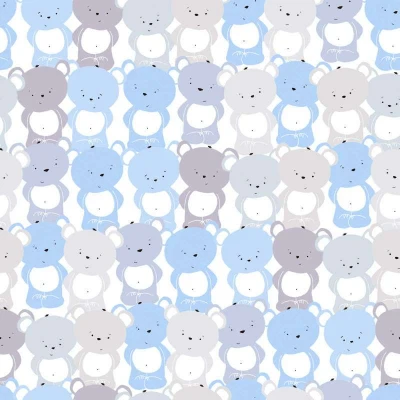 Afbeelding van BEERTJES BEHANG Kinderkamer blauw grijs wit A.S. Création Little Love