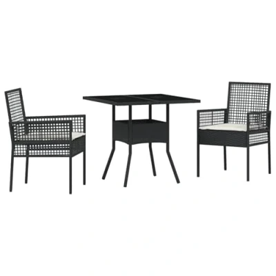Afbeelding van vidaXL 3 delige tuinset Beige Poly Rattan