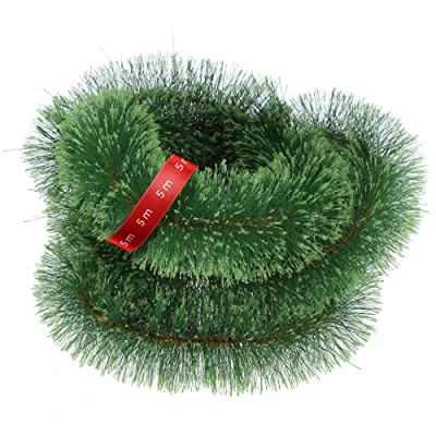 Afbeelding van KADAX Dennenslinger, decoratieve kerstboomslinger, lange kunstkerstslinger van pvc folie, open haarddecoratie, kerstdecoratie (Cupid)