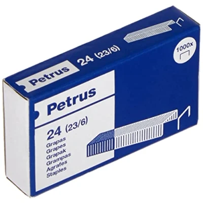 Afbeelding van Nietjes Petrus n 24 (23/6) koper voor nietmachine 1600 doos met 1000 stuks